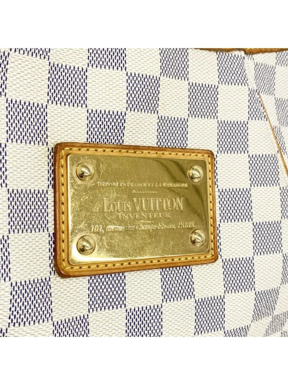 Louis Vuitton Shoulder Bag Damier Azur Galleria PM White